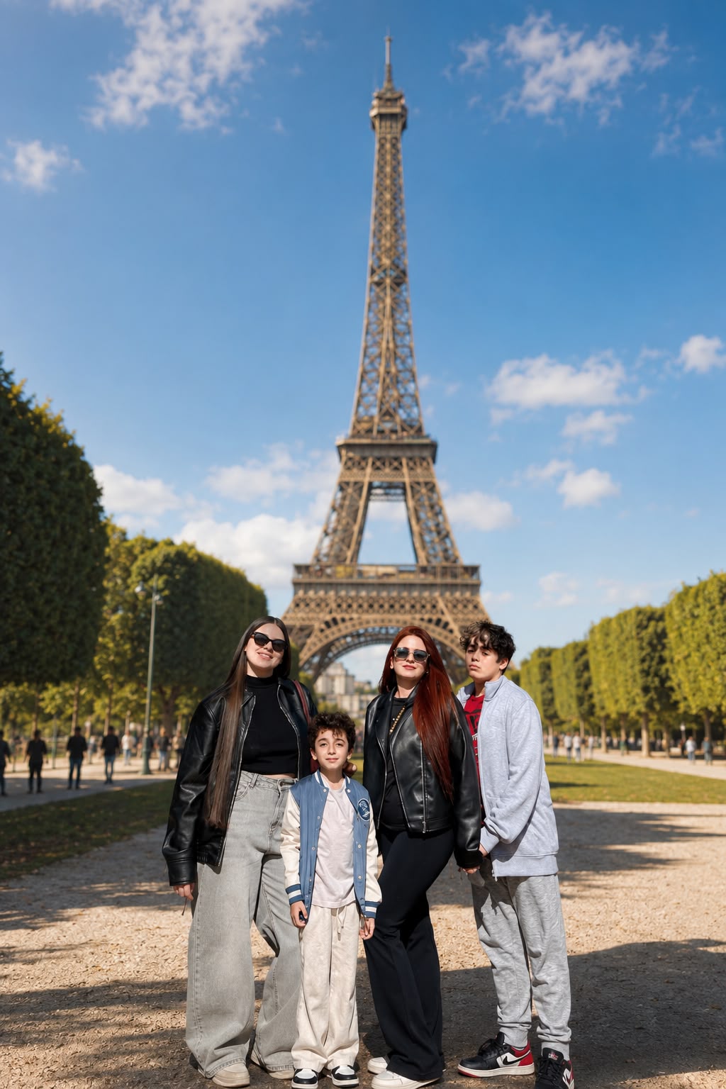 Camila e família em Paris